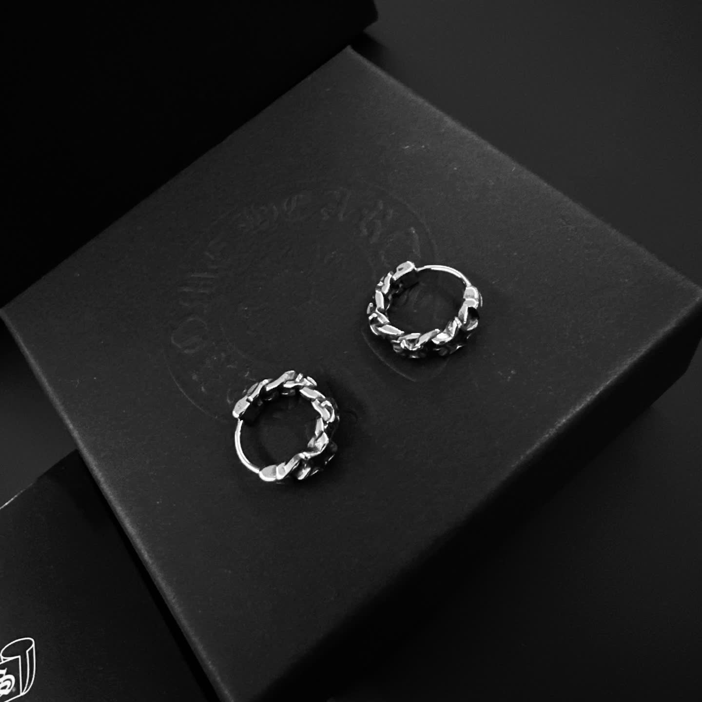 Chrome Hearts Silver Hoop Earrings